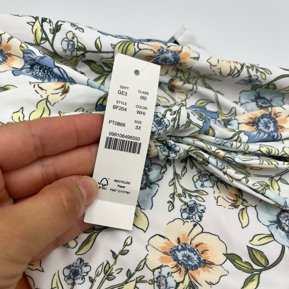 J Crew Women’s Swim Bottom Floral Vine Sz 3X Plus Bikini BF204 NWT Tie High Rise - Picture 4 of 7